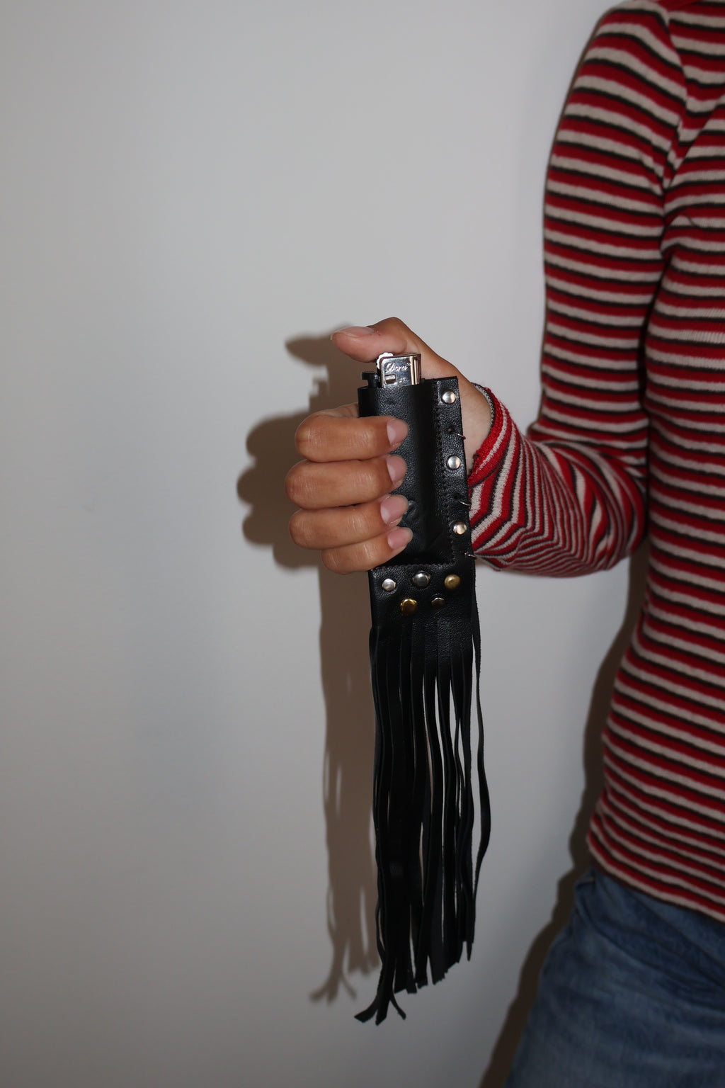Black handmade leather lighter case, by WE ARE MARO