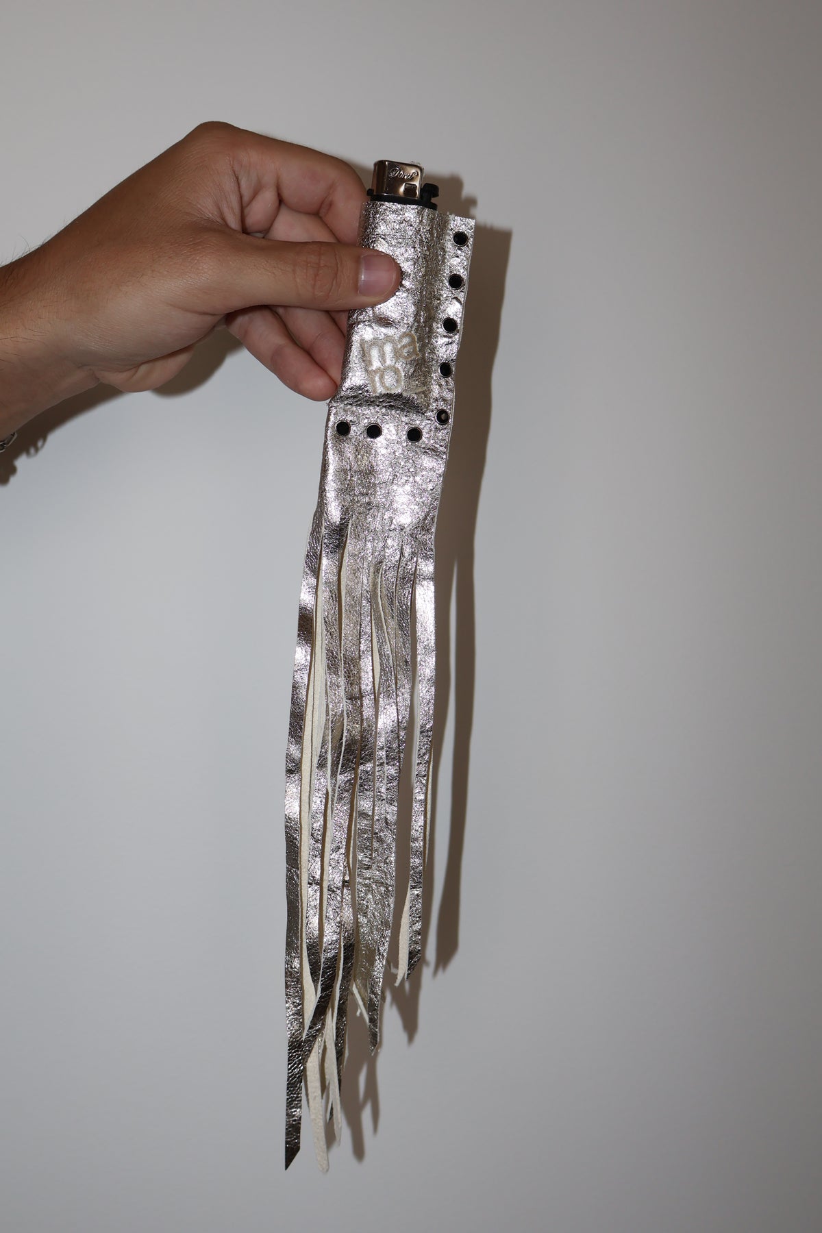 Silver Crystal handmade leather lighter case, by WE ARE MARO