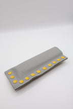 Grey Yellow handmade short leather case for IQOS ILUMA ONE, by WE ARE MARO, photo 2