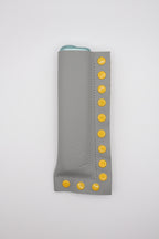 Grey Yellow handmade short leather case for IQOS ILUMA ONE, by WE ARE MARO