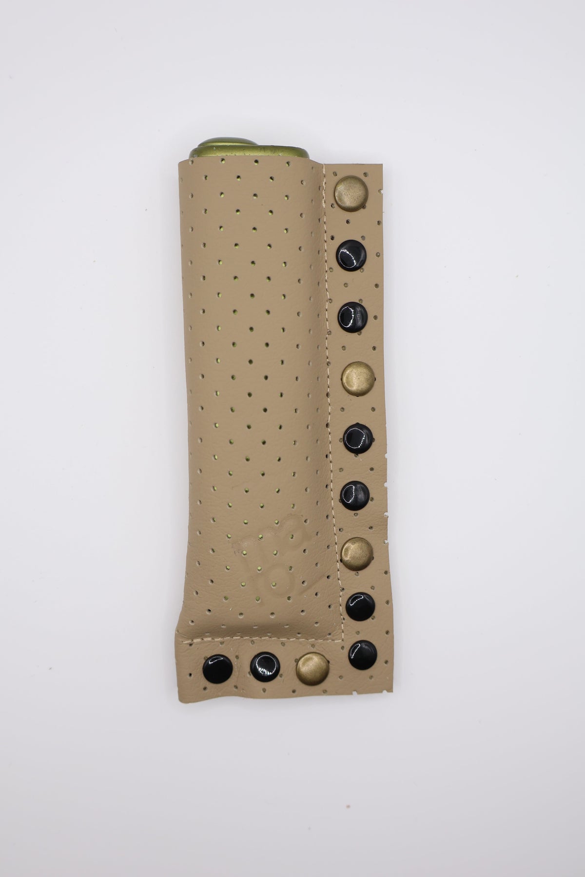 Beige Black handmade short leather case for IQOS ILUMA ONE, by WE ARE MARO