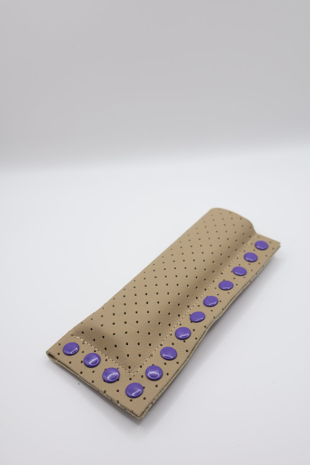 Beige Purple handmade short leather case for IQOS ILUMA ONE, by WE ARE MARO, photo 2