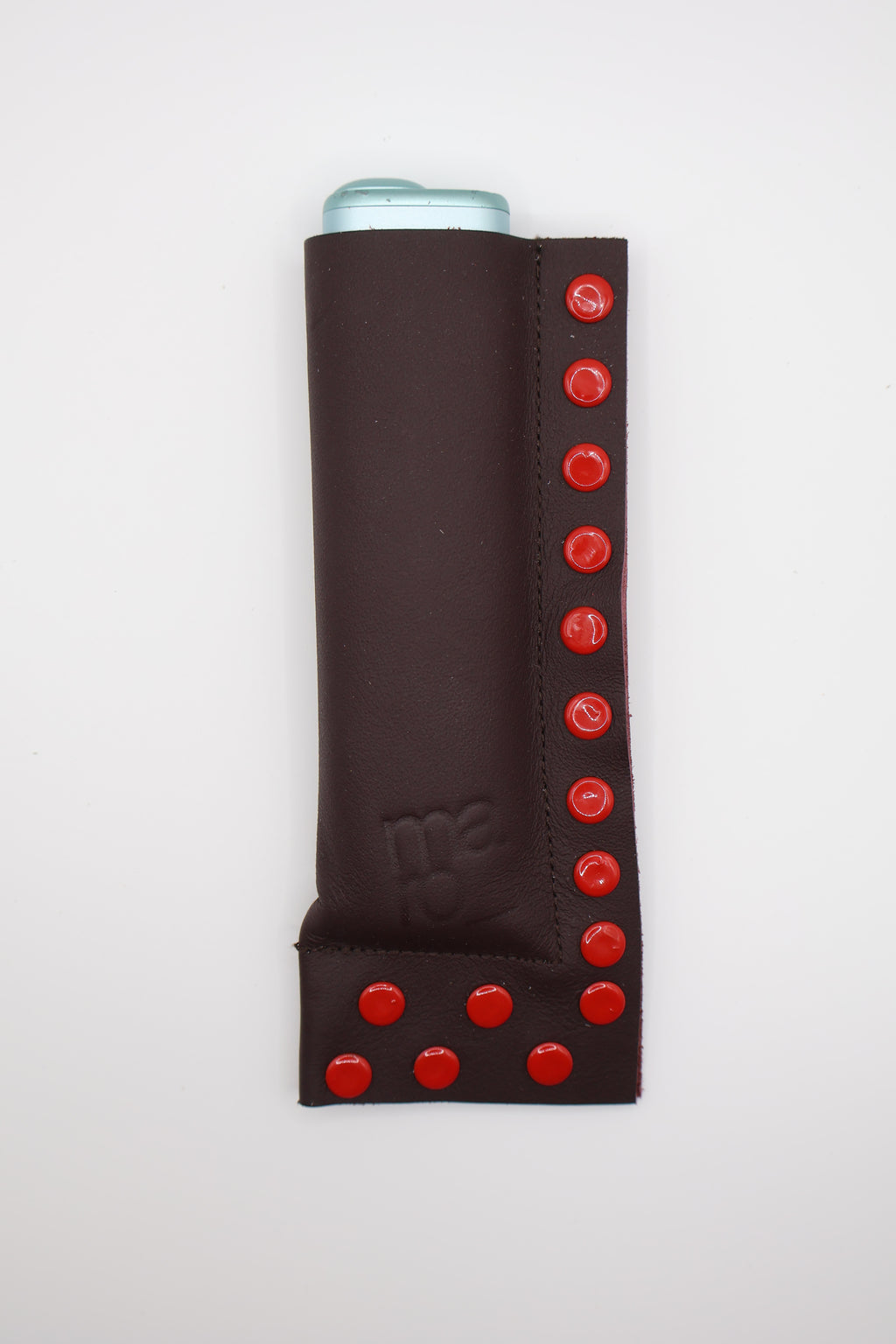 Dark Wine Dots handmade short leather case for IQOS ILUMA ONE, by WE ARE MARO