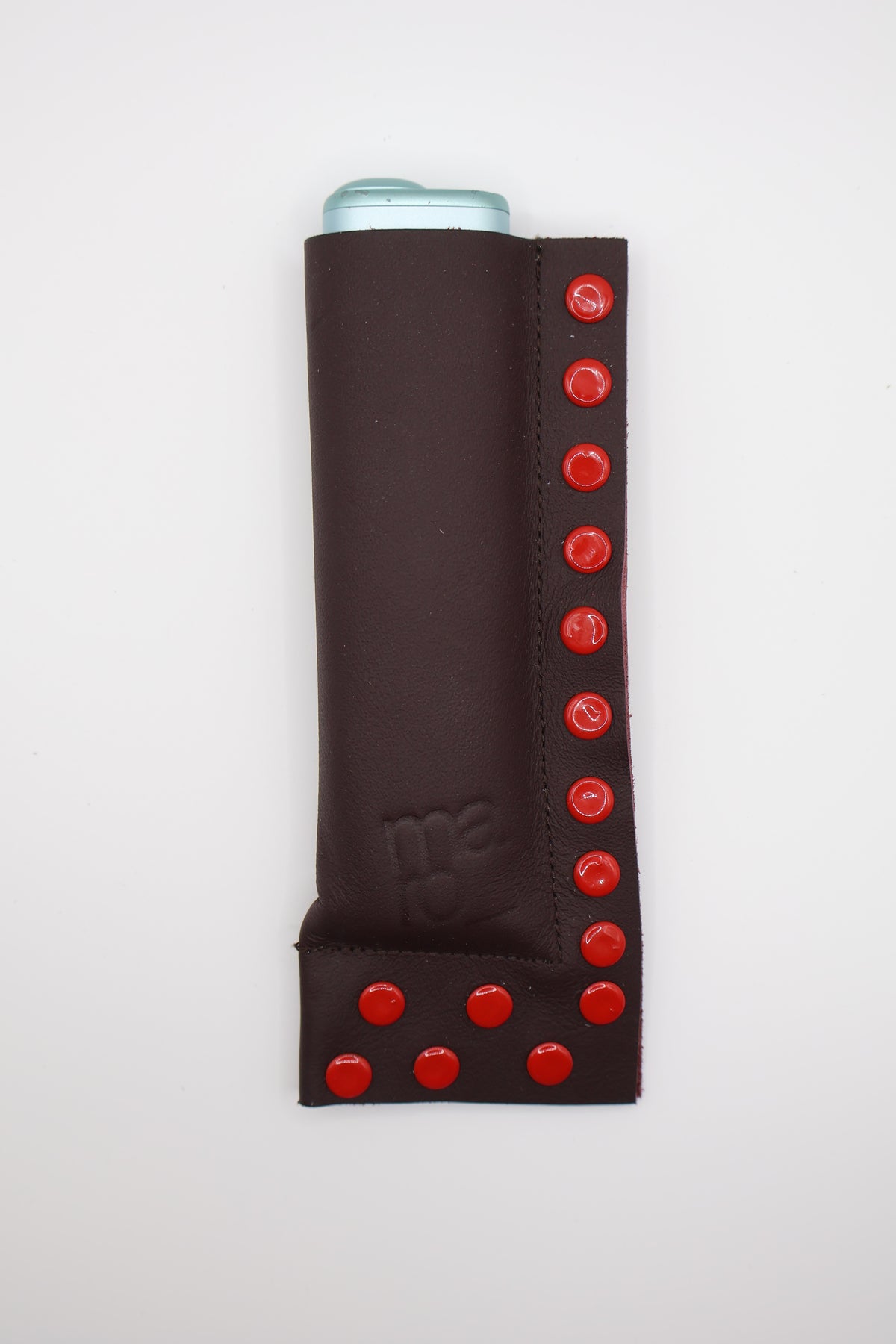 Dark Wine Dots handmade short leather case for IQOS ILUMA ONE, by WE ARE MARO