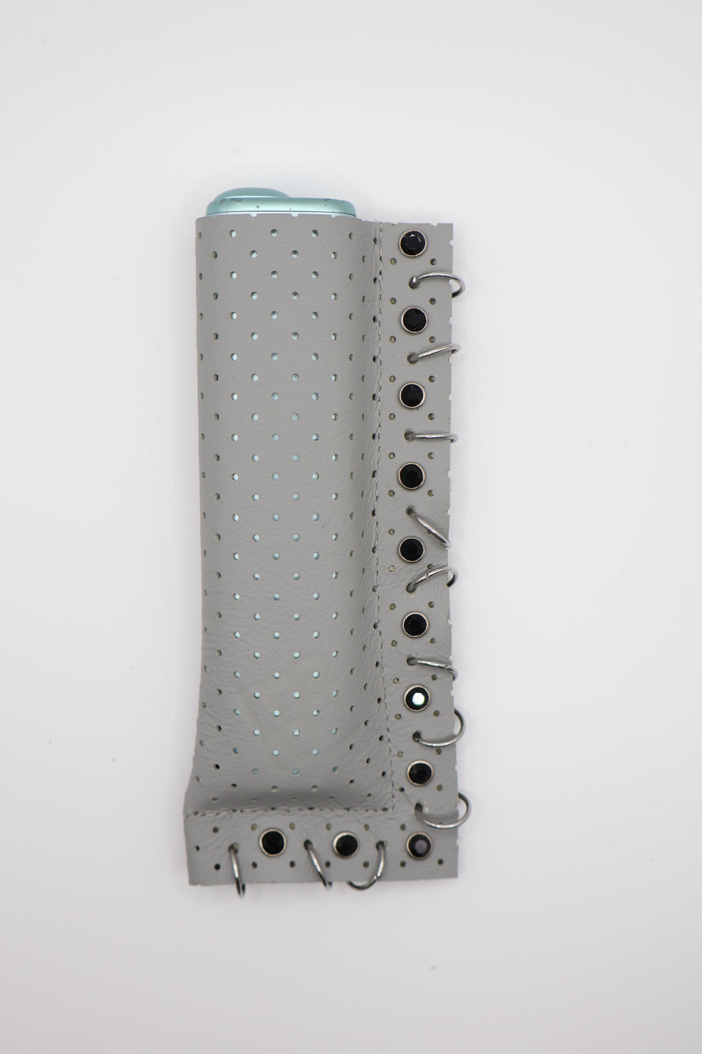 Grey Crystal handmade short leather case for IQOS ILUMA ONE, by WE ARE MARO