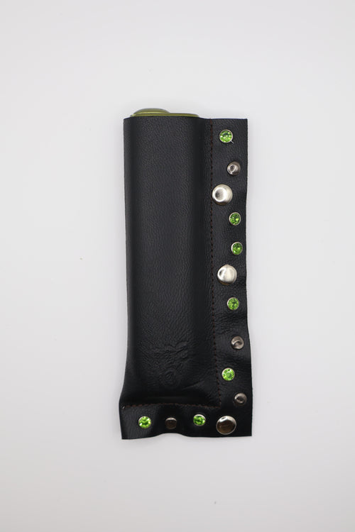 Black Crystal 01 handmade short leather case for IQOS ILUMA ONE, by WE ARE MARO