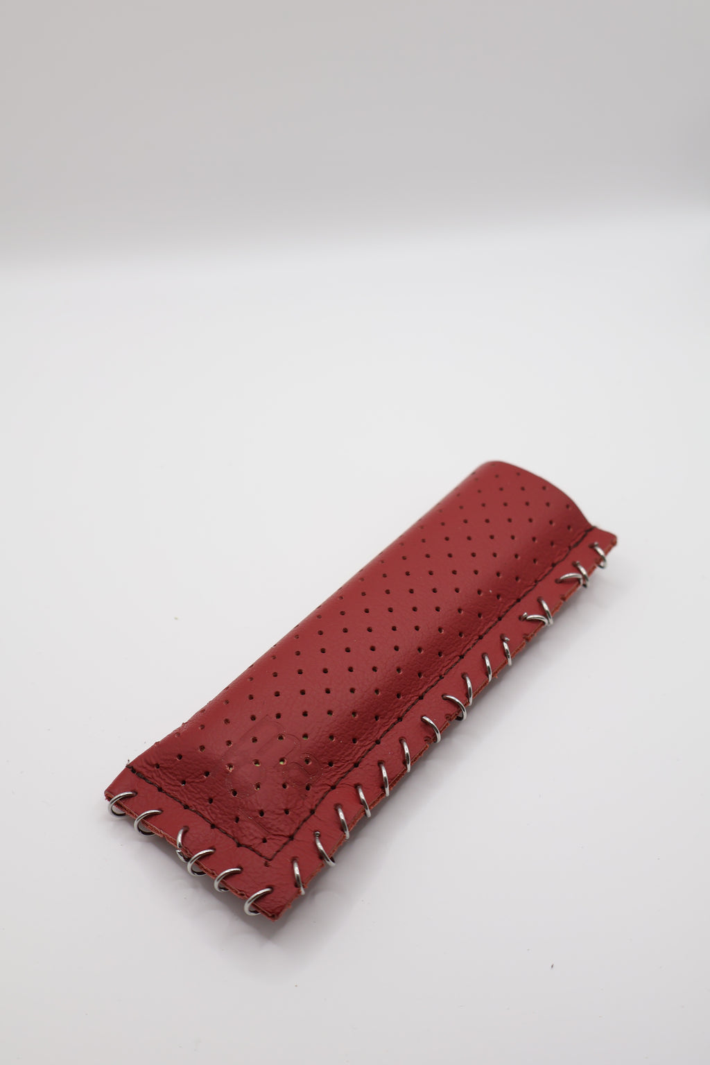 Red Silver handmade short leather case for IQOS ILUMA ONE, by WE ARE MARO, photo 2