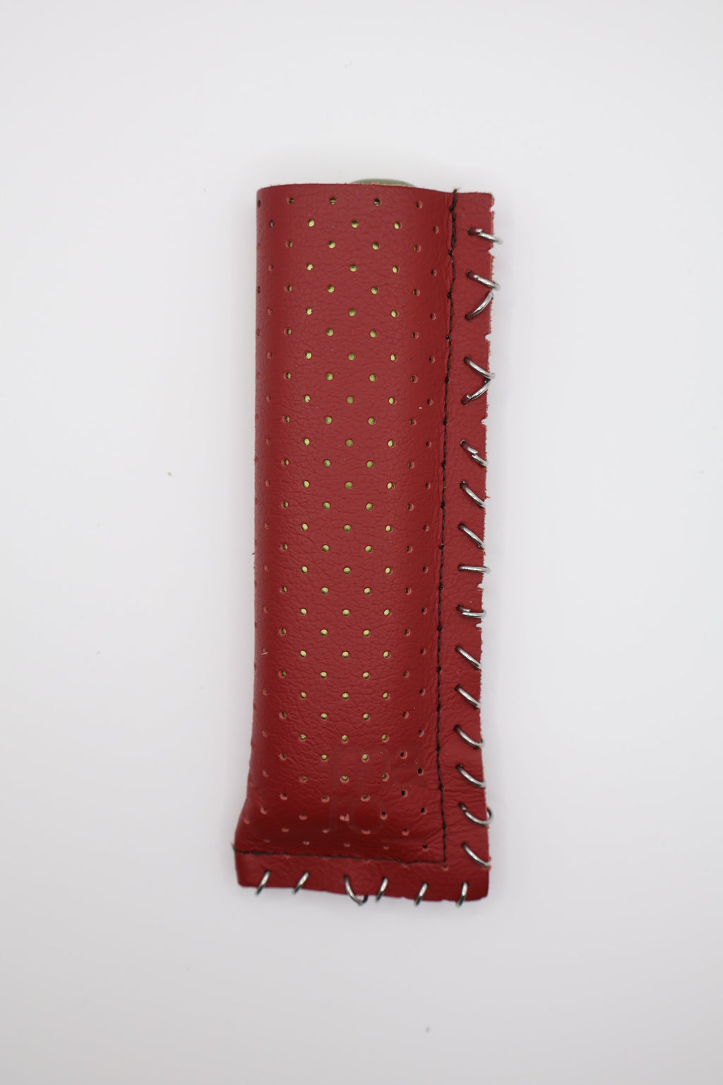 Red Silver handmade short leather case for IQOS ILUMA ONE, by WE ARE MARO