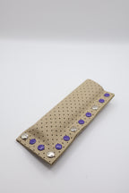 Beige Purple Mix 01 handmade short leather case for IQOS ILUMA ONE, by WE ARE MARO, photo 2
