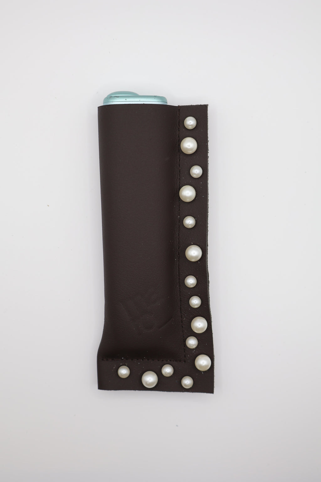 Brown Pearl handmade short leather case for IQOS ILUMA ONE, by WE ARE MARO