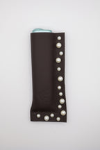 Brown Pearl handmade short leather case for IQOS ILUMA ONE, by WE ARE MARO