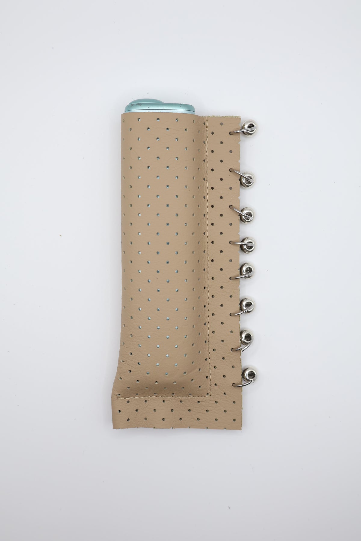 Beige Silver 01 handmade short leather case for IQOS ILUMA ONE, by WE ARE MARO