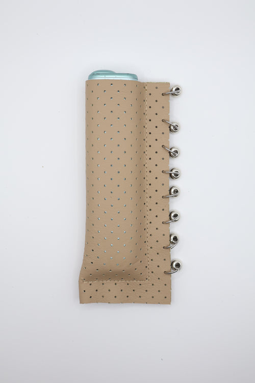 Beige Silver 01 handmade short leather case for IQOS ILUMA ONE, by WE ARE MARO