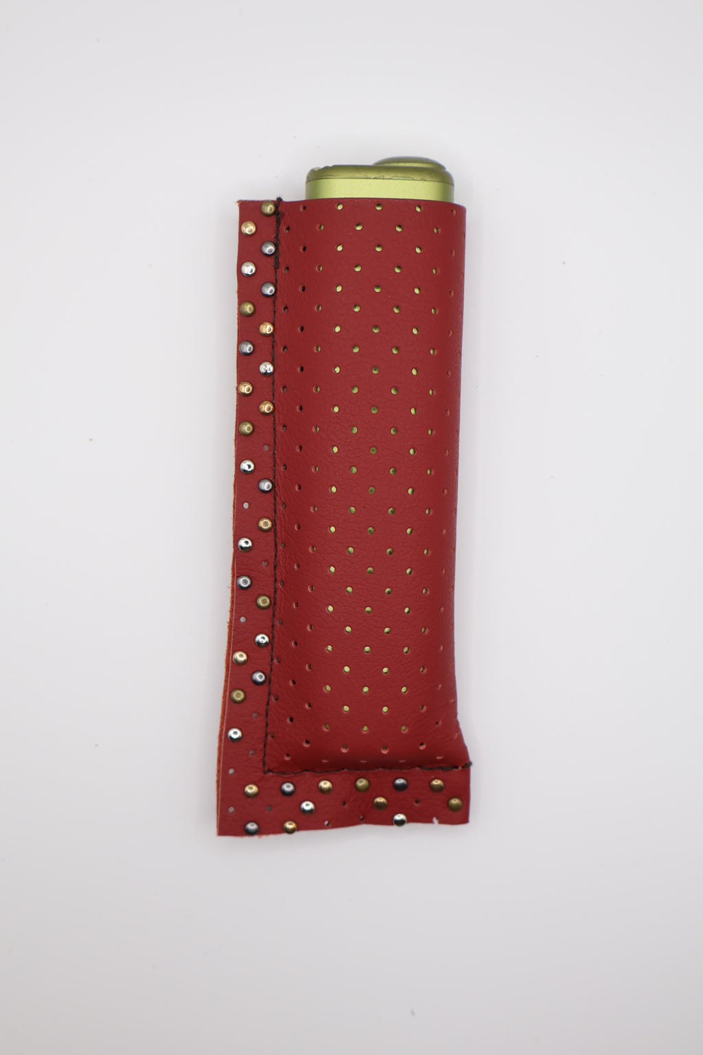 Red Mix handmade short leather case for IQOS ILUMA ONE, by WE ARE MARO