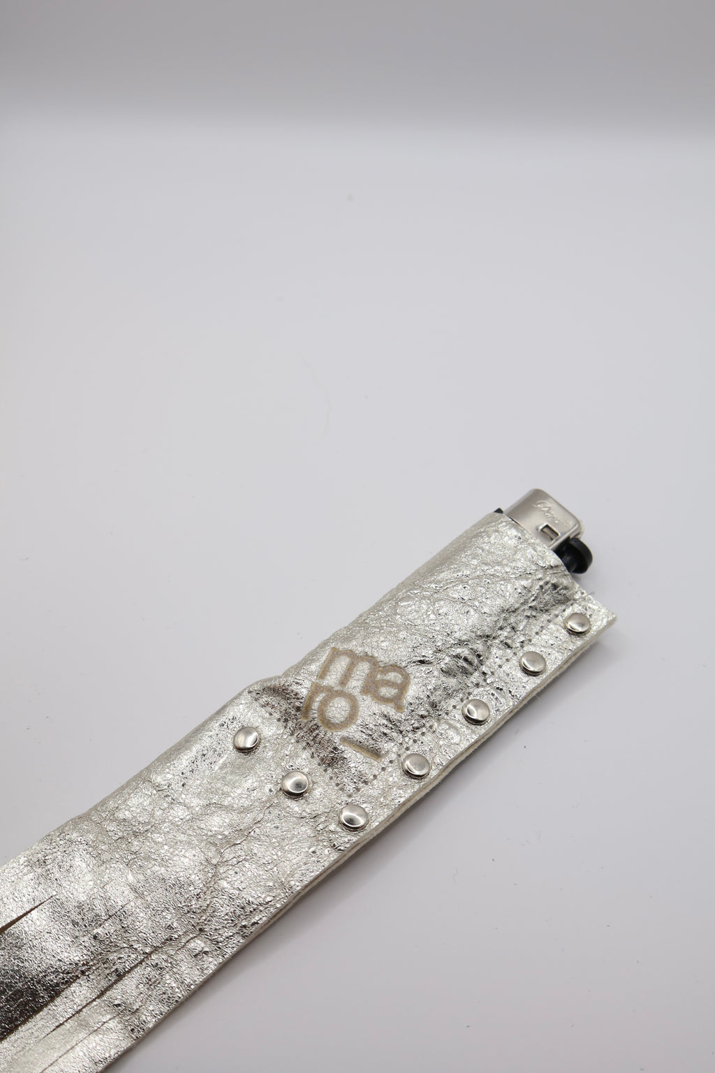 Silver Studs handmade leather lighter case, by WE ARE MARO, photo 3