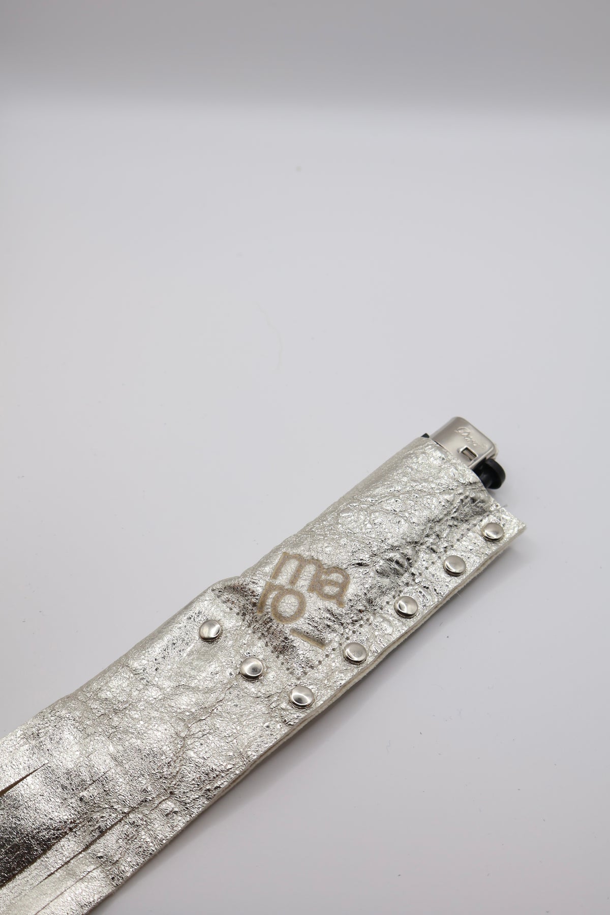 Silver Studs handmade leather lighter case, by WE ARE MARO, photo 3