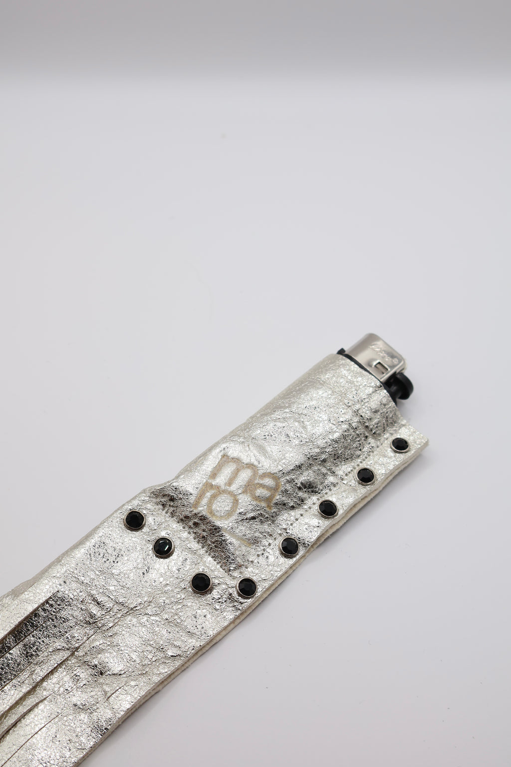 Silver Crystal handmade leather lighter case, by WE ARE MARO, photo 2