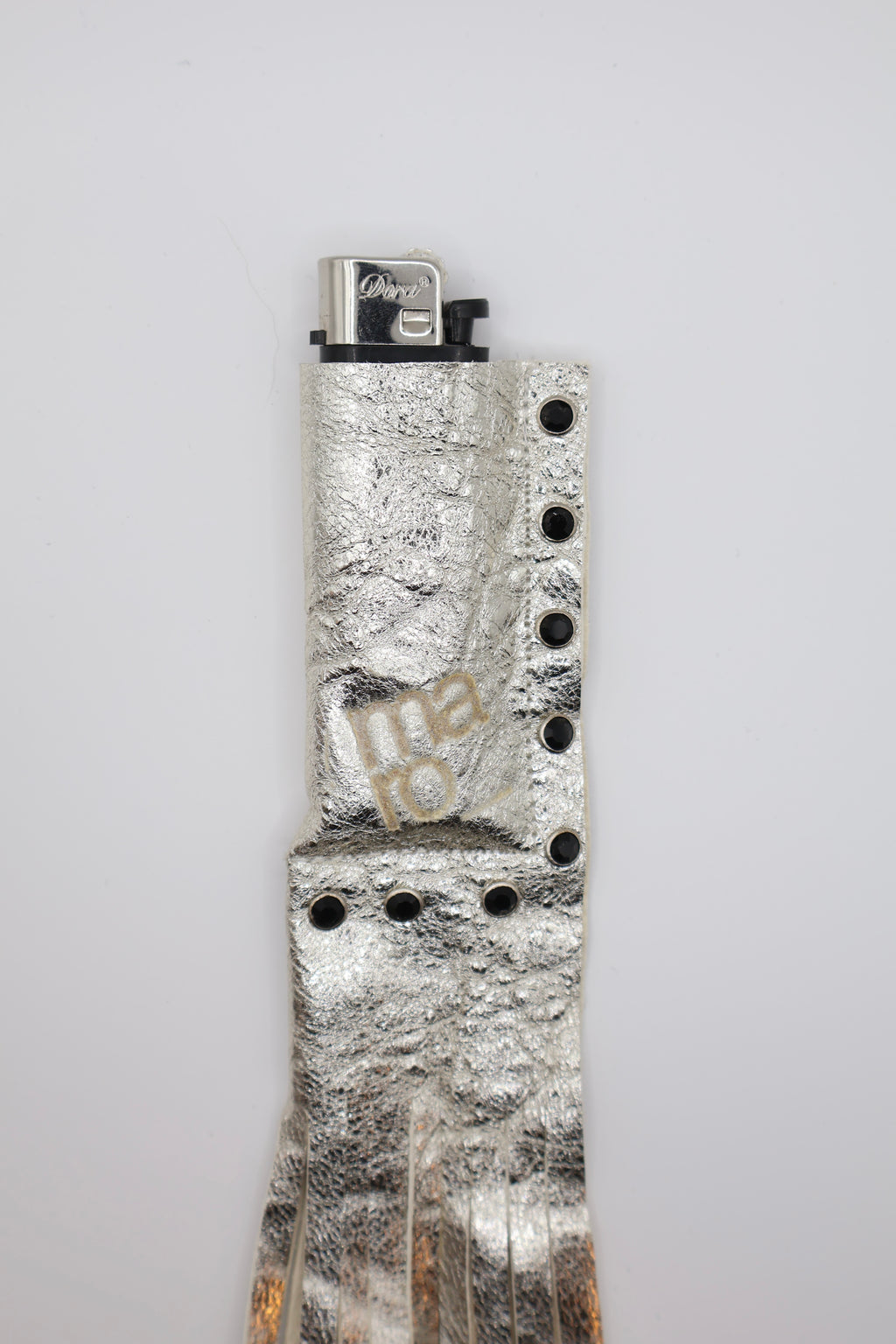 Silver Crystal handmade leather lighter case, by WE ARE MARO, photo 3