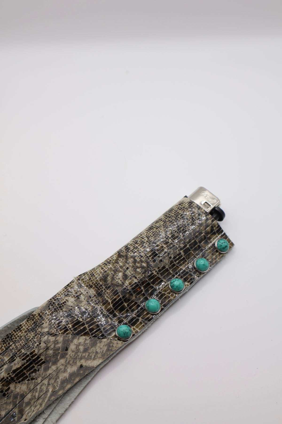Python Full Esmerald handmade leather lighter case, by WE ARE MARO, photo 4