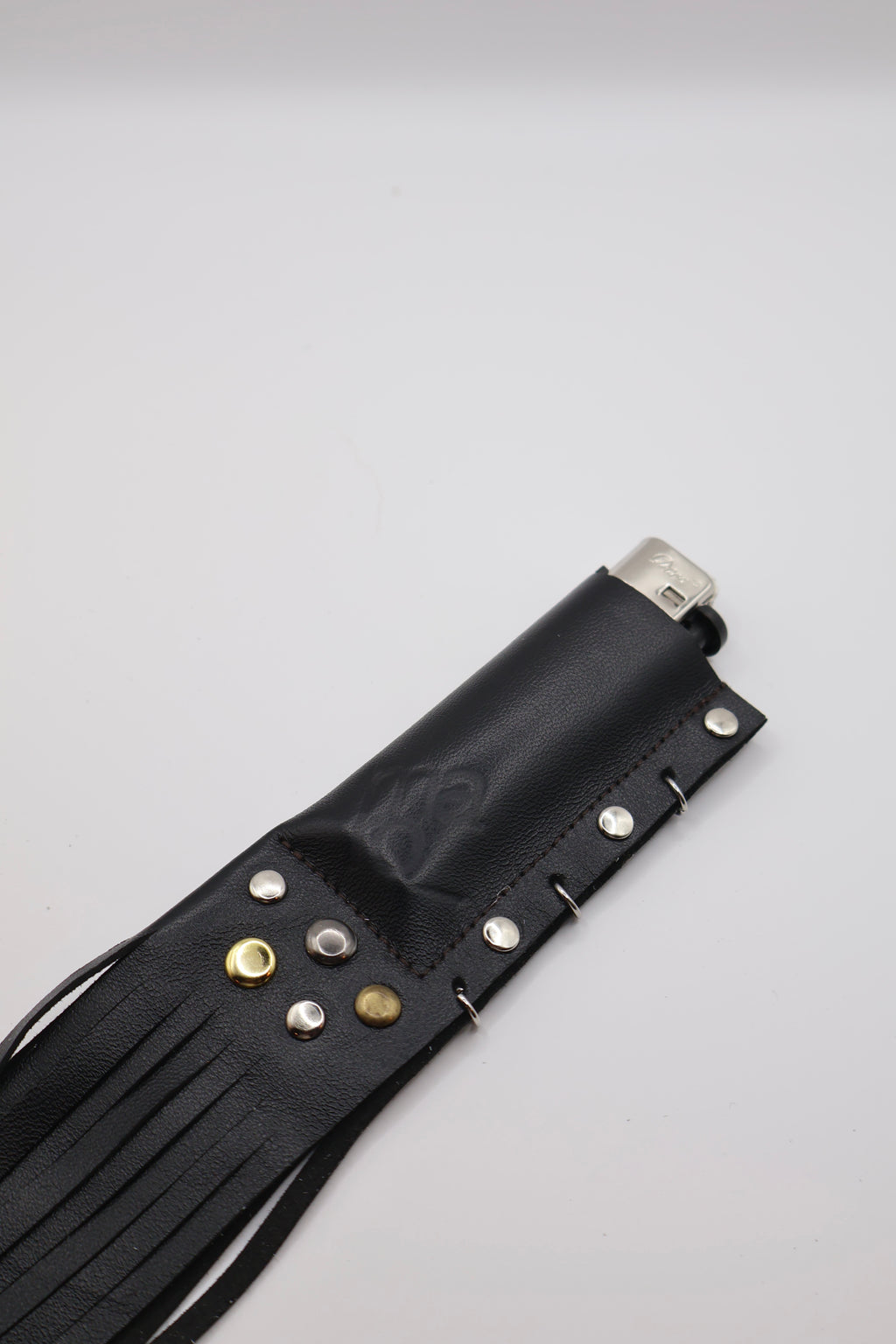 Black handmade leather lighter case, by WE ARE MARO, photo 2
