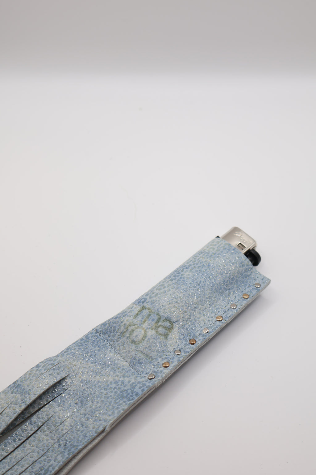 Ice Leopard Gold handmade leather lighter case, by WE ARE MARO, photo 4