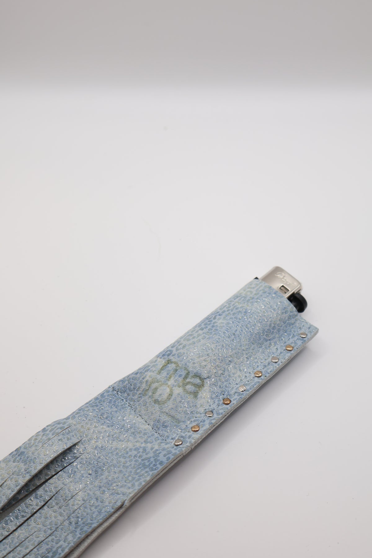 Ice Leopard Gold handmade leather lighter case, by WE ARE MARO, photo 4