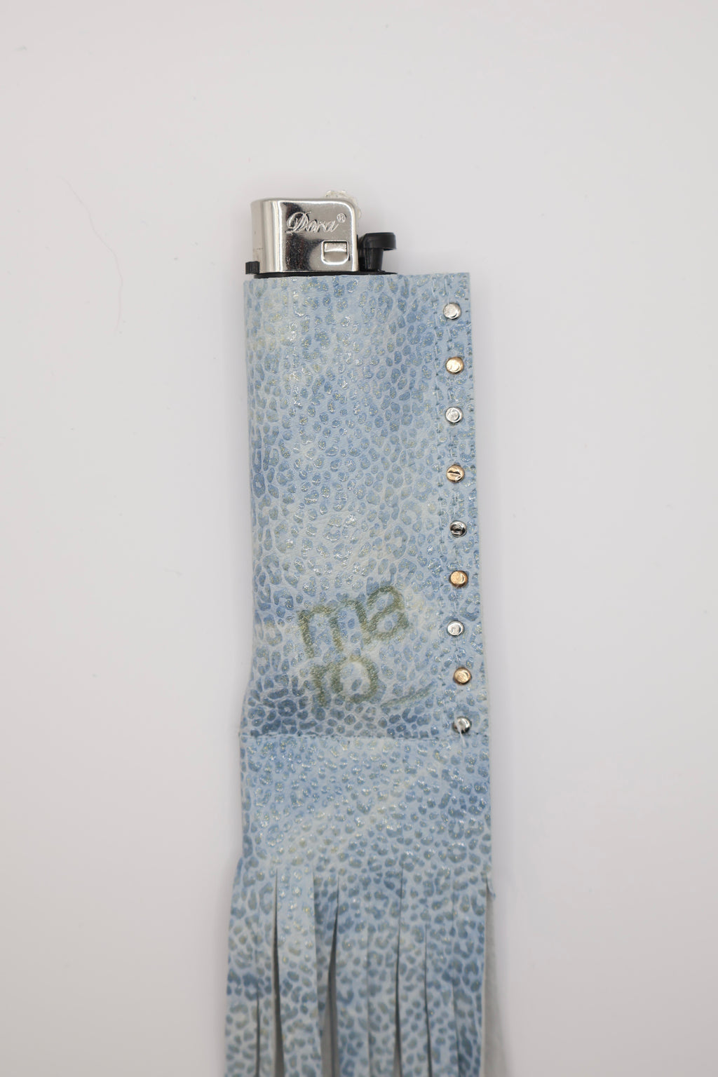Ice Leopard Gold handmade leather lighter case, by WE ARE MARO, photo 3