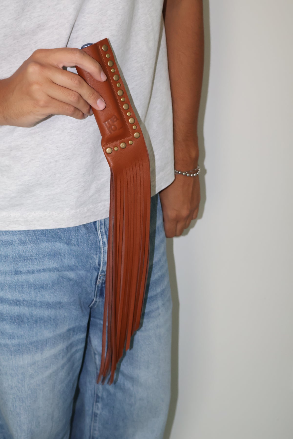 Espresso Martini handmade leather fringe case for IQOS ILUMA ONE, by WE ARE MARO